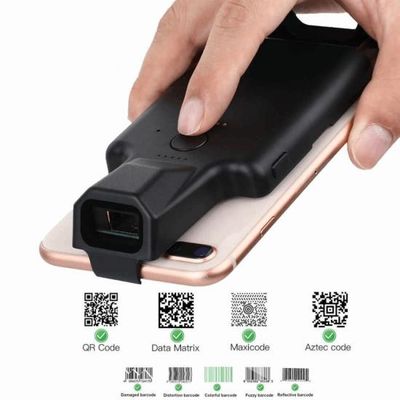 Lavoro del lettore di codici a barre di Bluetooth della clip della parte posteriore dell'analizzatore 1D del telefono con il telefono, lettore di codici a barre portatile