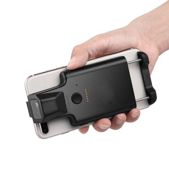 Lavoro del lettore di codici a barre di Bluetooth della clip della parte posteriore dell'analizzatore 1D del telefono con il telefono, lettore di codici a barre portatile